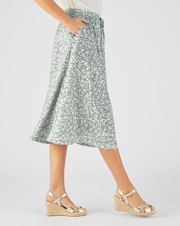 Jupe maille crêpe stretch imprimée