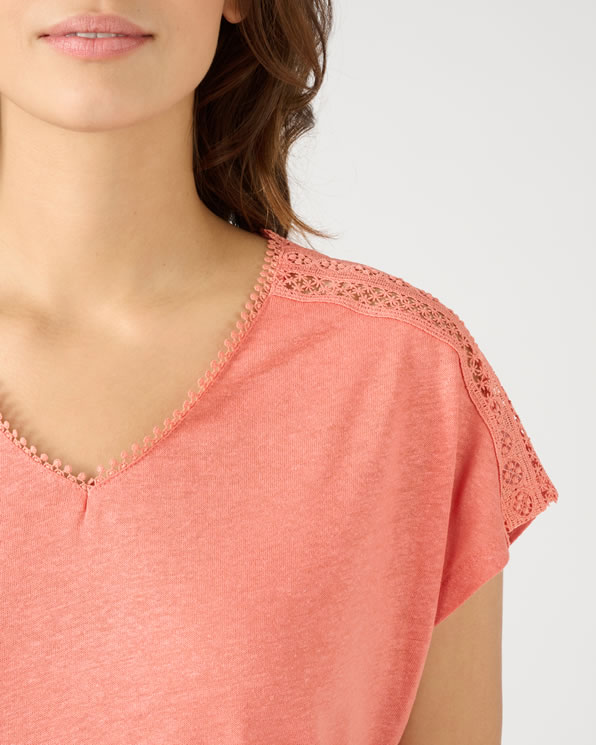 T-shirt brillant *mélange lin et viscose