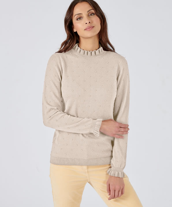 Pull col volante maille fantaisie fine et chaude Pulls et gilets Damart Luxembourg