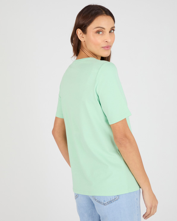 T-shirt maille jersey motif feuillage