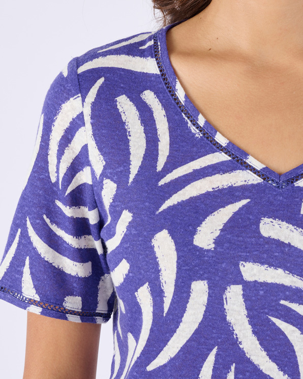 T-shirt mélange lin, détail jours échelles