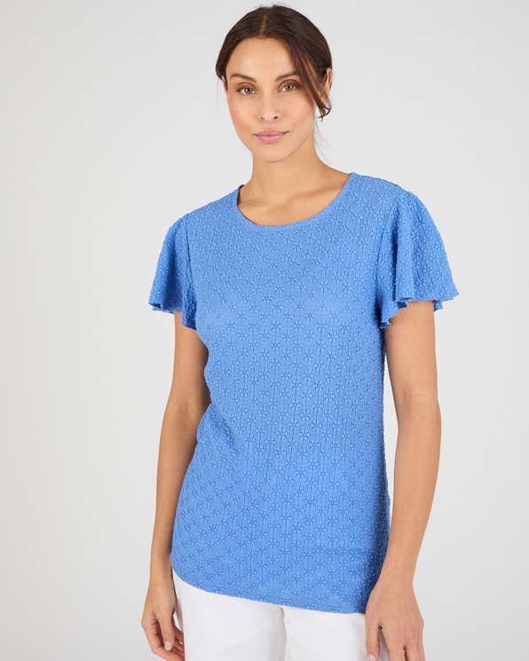 T-shirt maille jacquard reliéfée