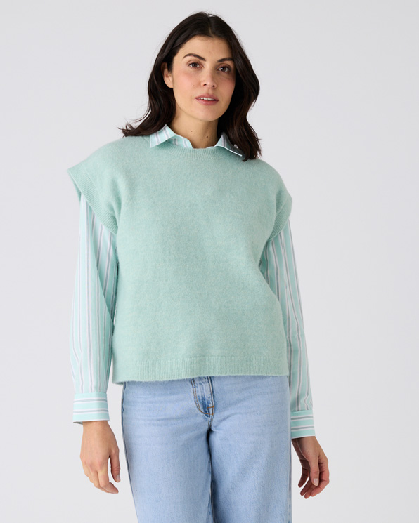 Pull sans manches toucher doux