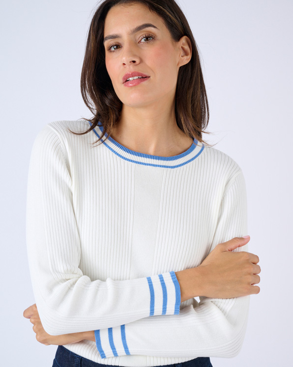 Pull côtes plates fantaisie