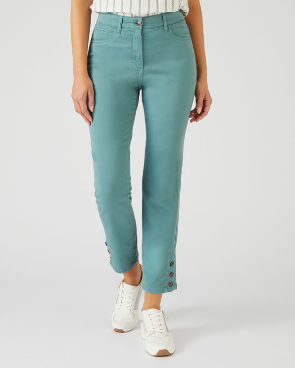 Pantalon 7/8ème boutons bas de jambes