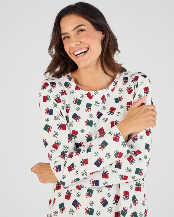 Chemise de nuit de Noël en maille jersey pur coton