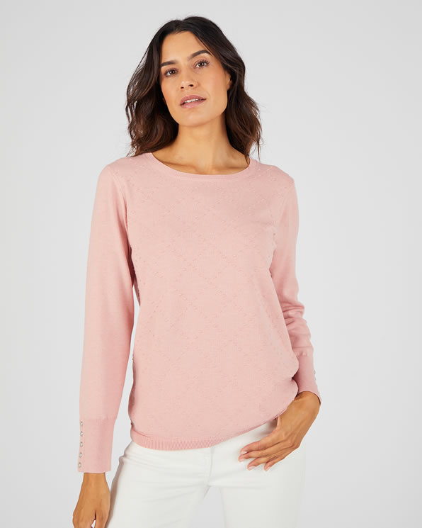 Pull motif losanges laine mélangée