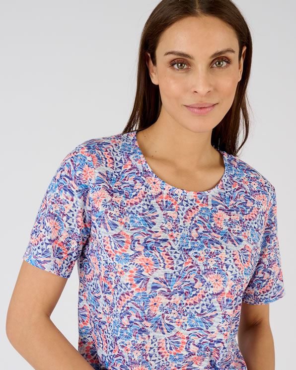 T-shirt maille dévorée imprimée