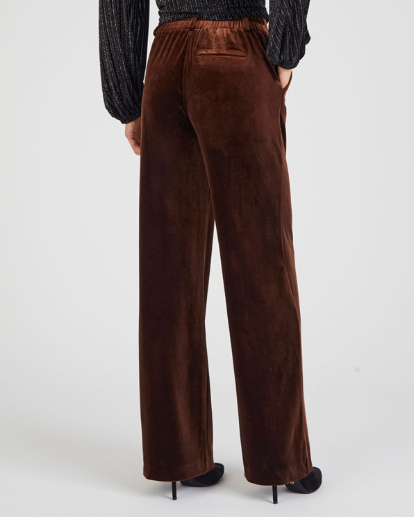 Pantalon large en velours stretch