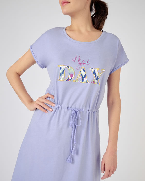 Chemise de nuit Maille jersey pur coton peigné imprimé mosaïque