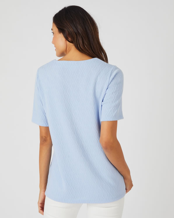 T-shirt maille fantaisie reliéfée