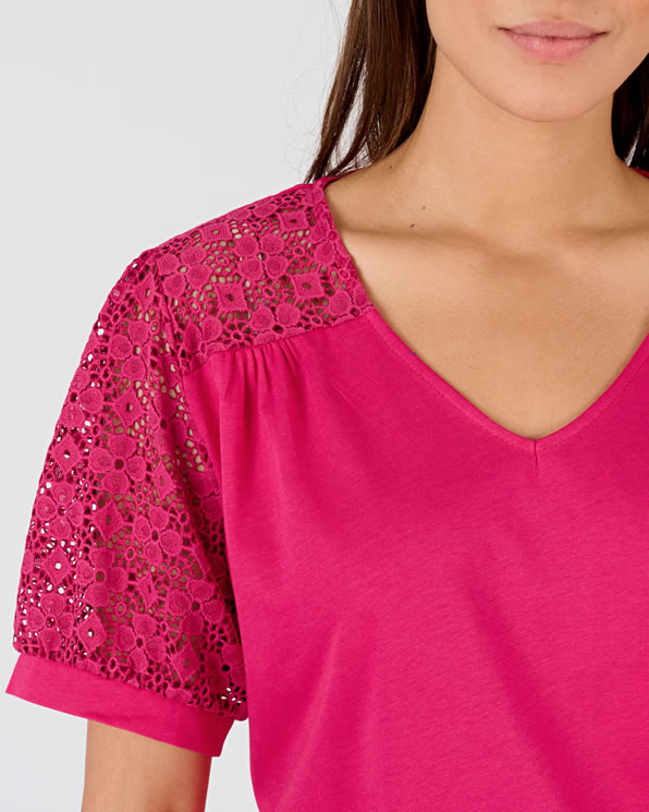 T-shirt détails macramé
