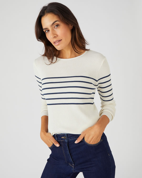 Pull en maille côtelée