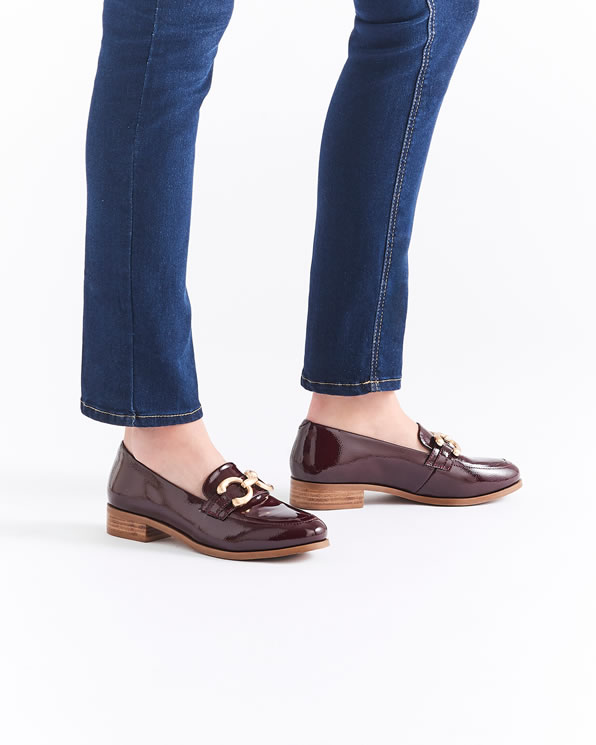 Mocassins avec chaînette coloris argenté