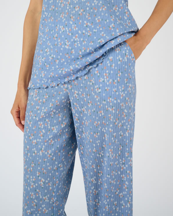 Pyjama 7/8ème en maille pointelle