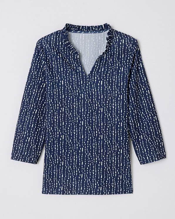 Top maille reliéfée imprimée