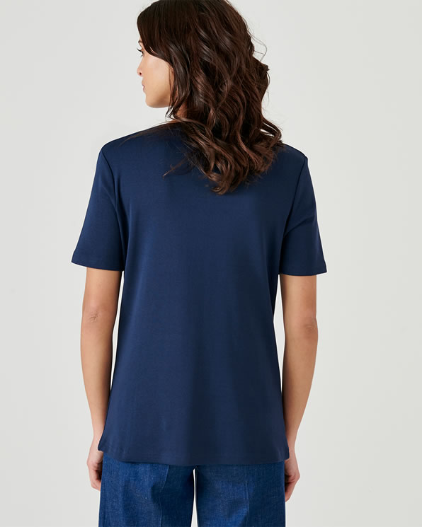 T-shirt fine côte pur coton