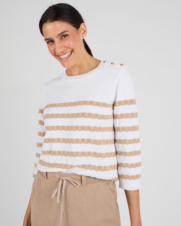 Pull marinière rayures fantaisies