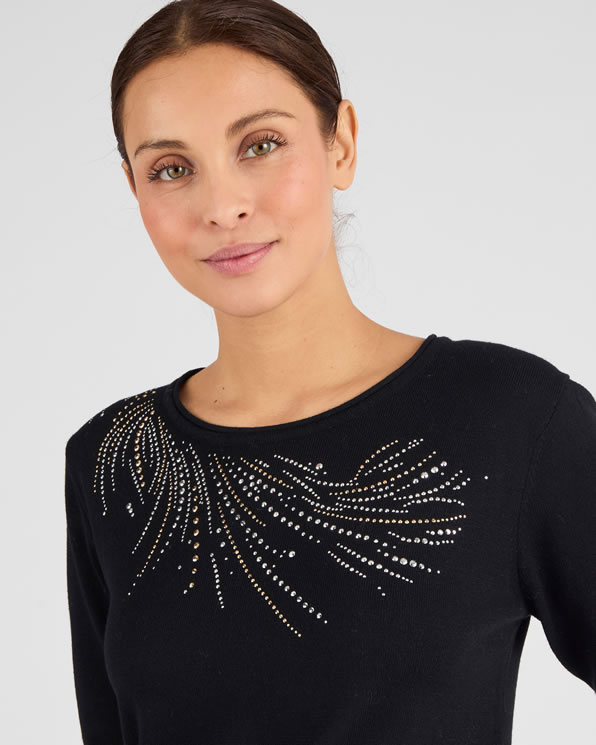 Pull maille fine à clous