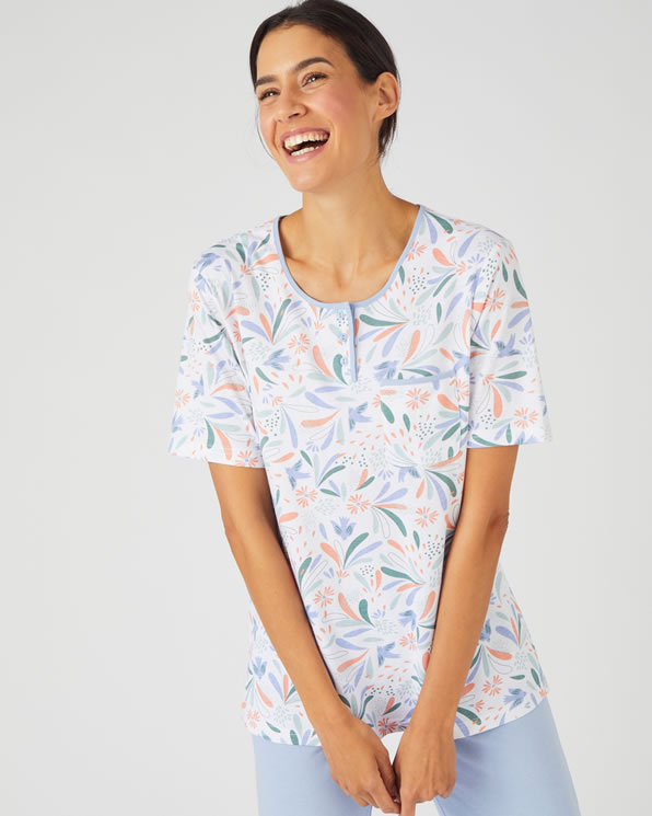 Pyjacourt maille jersey graphique pur coton peigné