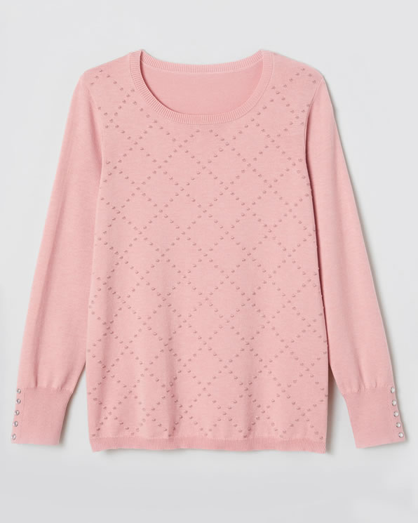 Pull motif losanges laine mélangée