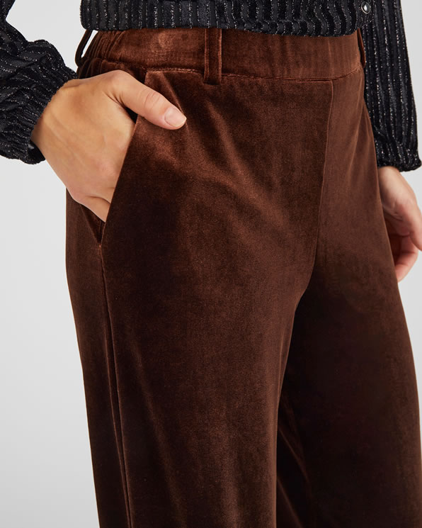 Pantalon large en velours stretch