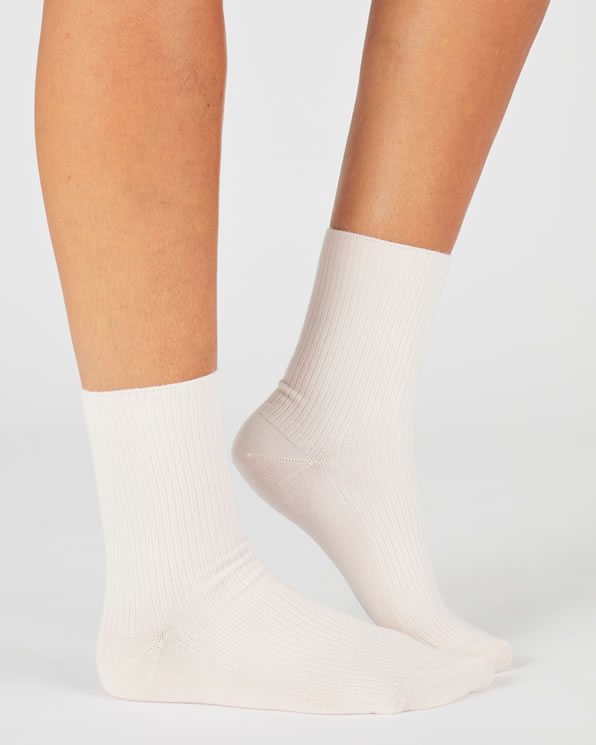 Lot de 2 paires de chaussettes maille côtelée coton biologique*