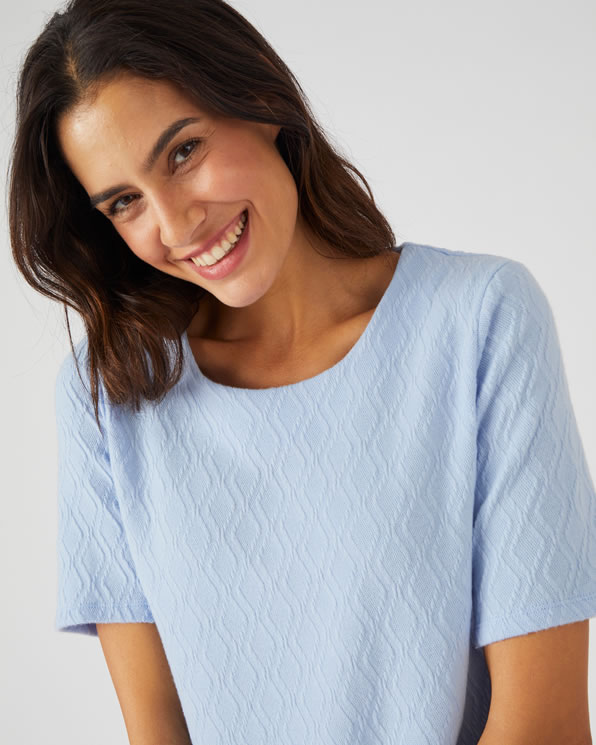 T-shirt maille fantaisie reliéfée