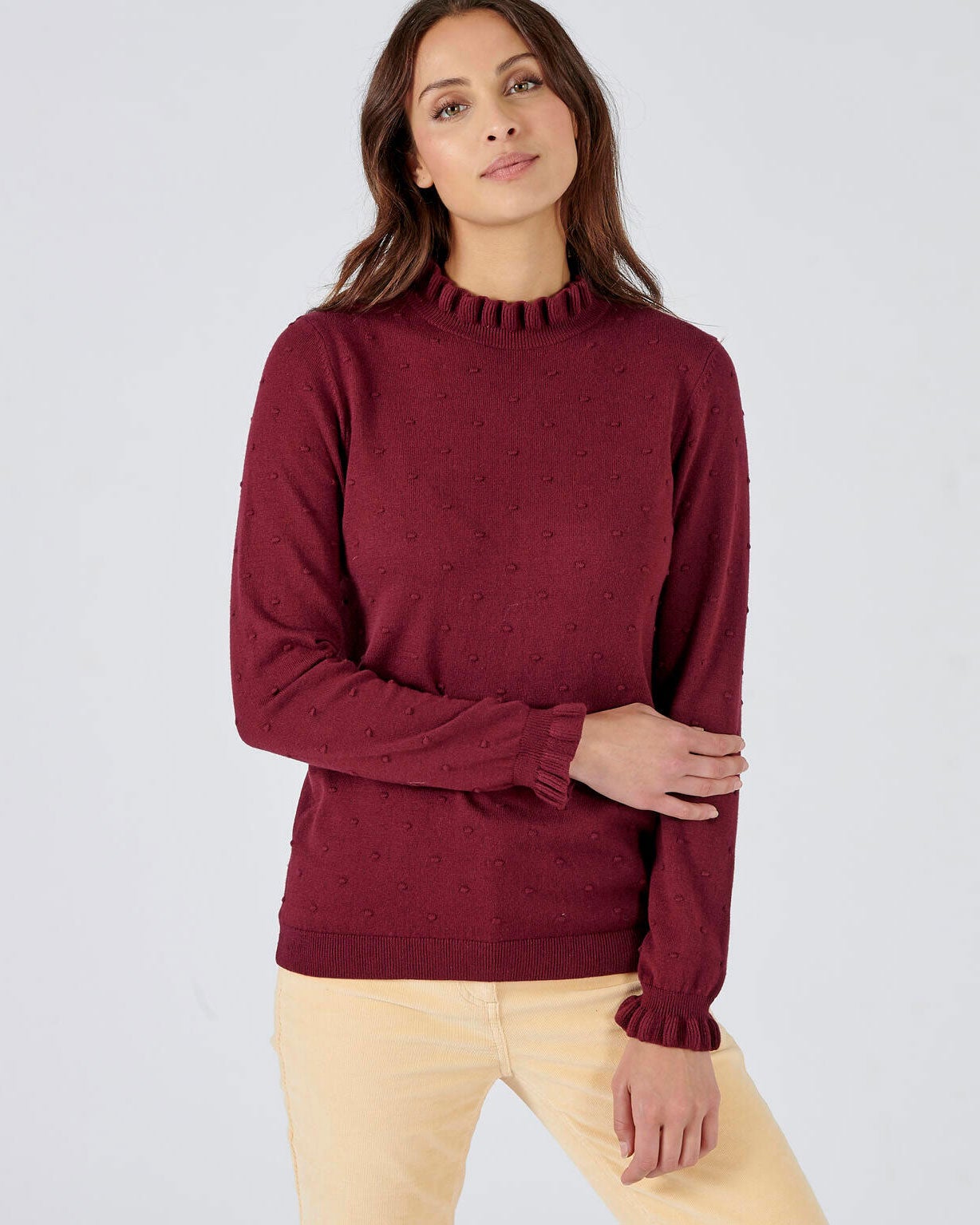 Pull col volante maille fantaisie fine et chaude Pulls et gilets Damart Luxembourg