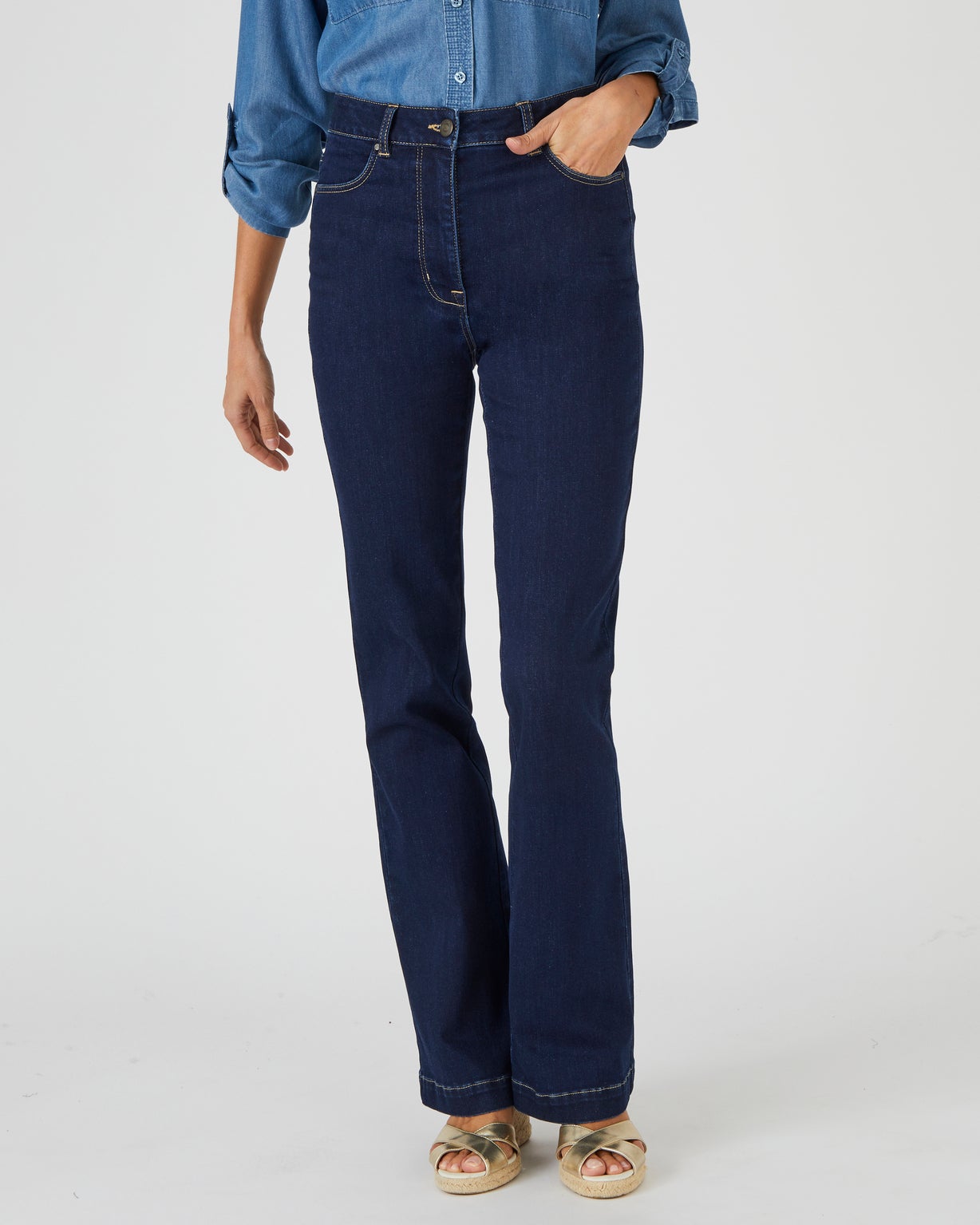 Jean flare taille haute top