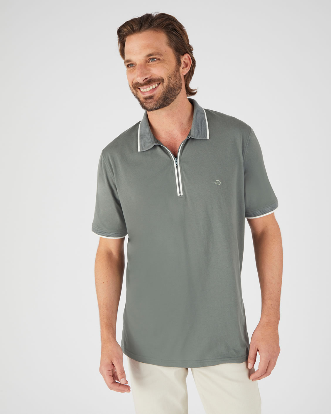 Polo discount col zippé