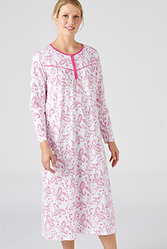 Chemise de nuit en pur coton peigné