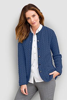 Cardigan torsadé 80% laine d'agneau
