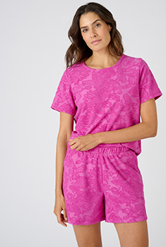 Pyjashort éponge jacquard reliéfé