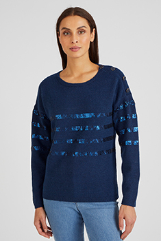 Pull rayé à sequins Thermolactyl