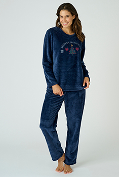 Pyjama en maille peluche reliefée Thermolactyl