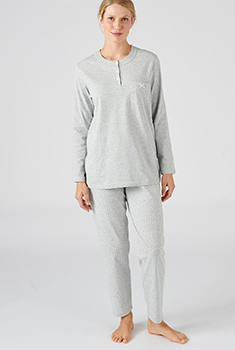 Pyjama jersey pois pur coton peigné