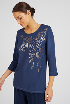 T-shirt motifs coloris doré