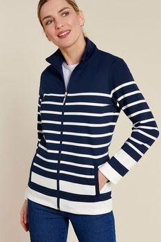 Veste zippée rayée