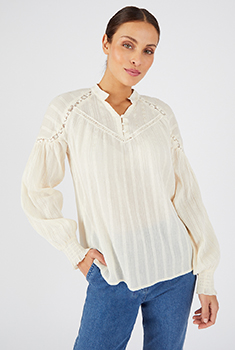 Blouse détails macramés