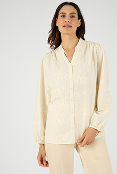 Chemisier broderies reliéfées