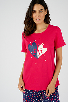 T-shirt de pyjama pur coton peigné