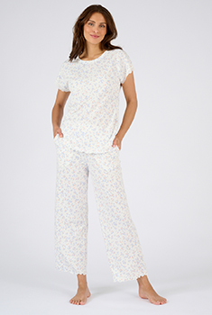 Pyjama 7/8ème en maille pointelle