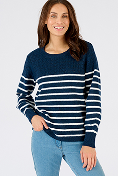 Pull rayures et maille ajourée Thermolactyl