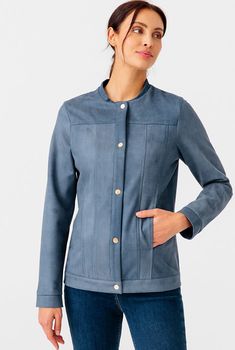 Blouson zippé suédine stretch