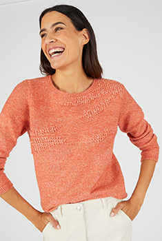 Pull maille bouclette en relief