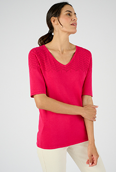 Pull plastron ajouré fantaisie