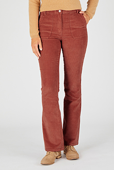 Pantalon flare velours