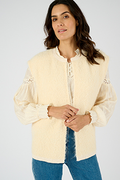 Gilet sans manches maille bouclette