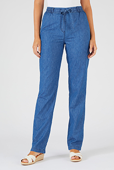Pantalon tissu chambray